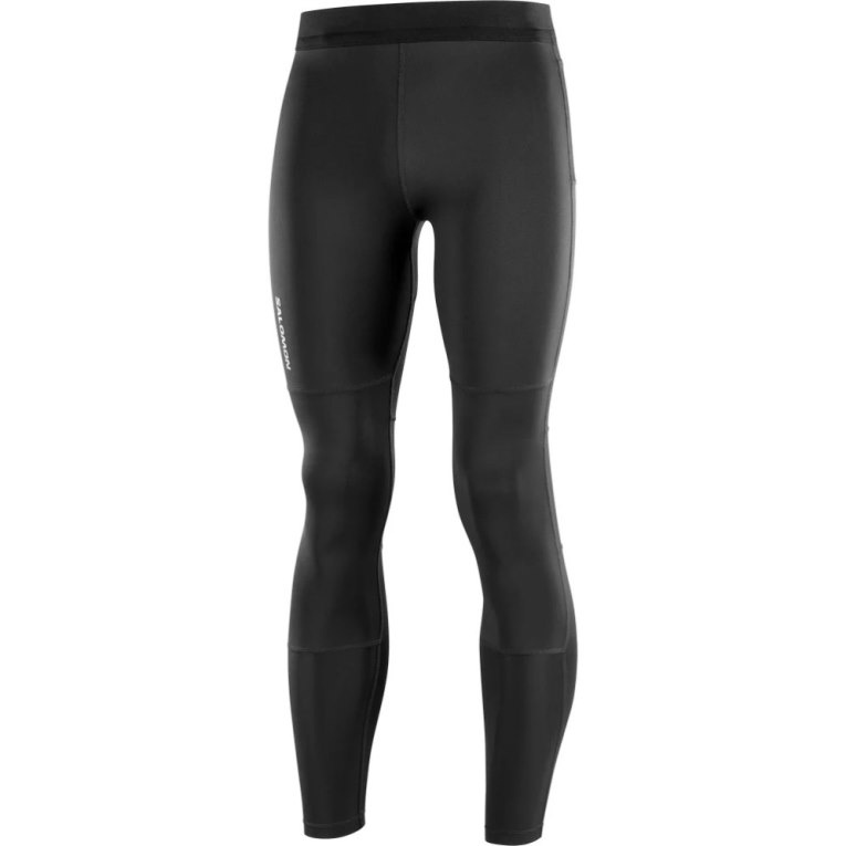 Black Salomon Cross Men's Running Tights | IE LZ4830